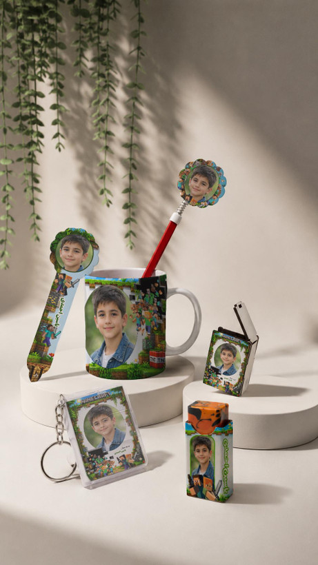 ست اختصاصی مدرسه با عکس کودک شما لوازم التحریر ماینکرافت